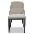 Modern Light Gray Padded Leisure Chair With Black Metal Legs And Ergonomic Backrest