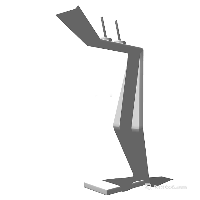 Modern Sleek Contemporary Faucet with Minimalist Design and Smooth Curved Profile 3d model 
