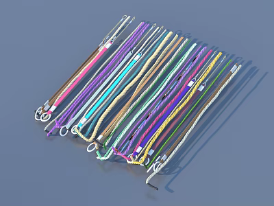 Colorful Shoelaces in Various Colors Neatly Arranged for Everyday Practical Use 3d model