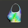 Colorful Tie Dye Sports Bra With Mesh Fabric And Reflective Design For Activewear