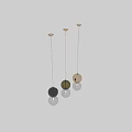 Collection Of Modern Spherical Pendant Lights In Transparent Gold And Dark Brown