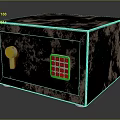 Textured Security Safe With Digital Keypad And Knob Lock On Dark Speckled Surface 3d model
