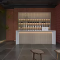 Modern Hotpot Restaurant Interior With Wooden Decor Tables Chairs And Pendant Lighting