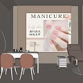 Modern Manicure Salon Interior With Pink Chairs Manicure Table And Screen Showing Manicure