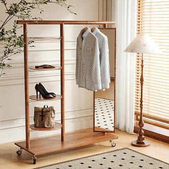 Log Style Hanger Coat Rack Floor Hanger 3d model