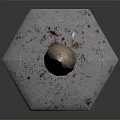 Ancient Metal Weapon With Pointed Top Cylindrical Body Decorative Raised Dots Long Pole