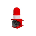 Red Industrial Alarm Siren With Warning Light Horn And Mounting Bracket