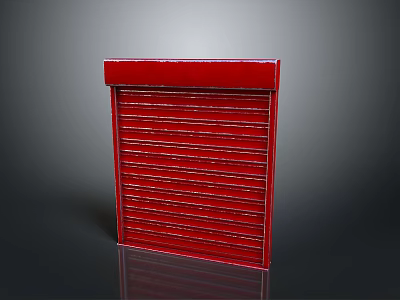 Red Roller Shutter Door With Modern Design And Sleek Exterior Appearance 3d model