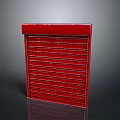 Red Roller Shutter Door With Modern Design And Sleek Exterior Appearance 3d model