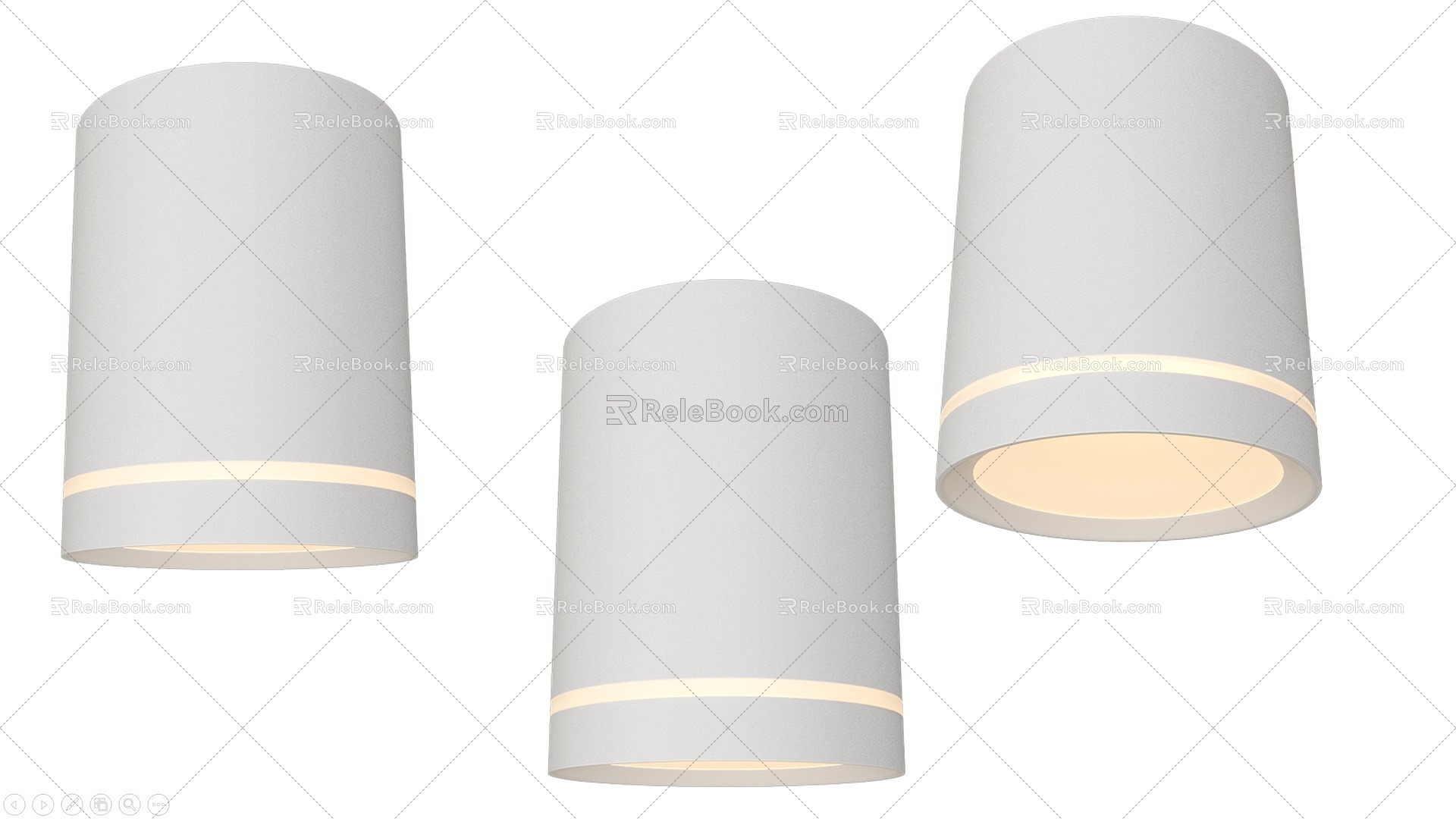 White spotlight white downlight white poly European gypsum lamp American spotlight 3d model