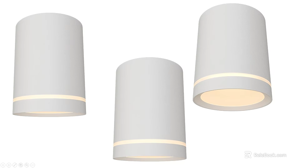 Modern White LED Downlights and Spotlights for Indoor Ceiling Lighting Design 3d model 