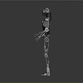 Silver Metallic Humanoid Robot With Mechanical Joints And Standing Pose