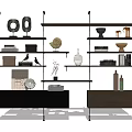Open shelf bookcase display rack 3d model