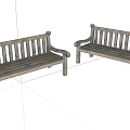 Rustic Wooden Outdoor Benches With Backrest And Armrests Natural Design