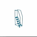 Blue Mobile Metal Ladder With Steps And Wheels For Industrial Use