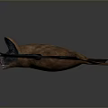Large Winged Brown Bat Flying with Extended Dark Wings in Mid Air 3d model