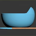 Decorative Ornament Set With Blue Heart Shaped Bowl And Blue Spoon With Brown Handle