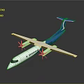 Blue And White Propeller Airplane With Sleek Fuselage And Tail Wing Design