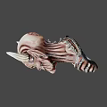 Horned Fantasy Game Movie Character With Pointed Ears Intricate Skin Texture And Spiked Shoulders