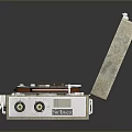 Vintage Computer Data Storage Equipment With Tape Reels Portable Case And Small Screen