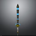 Ornate Fantasy Sword With Glowing Blue Stripes Yellow Hilt And Decorative Top