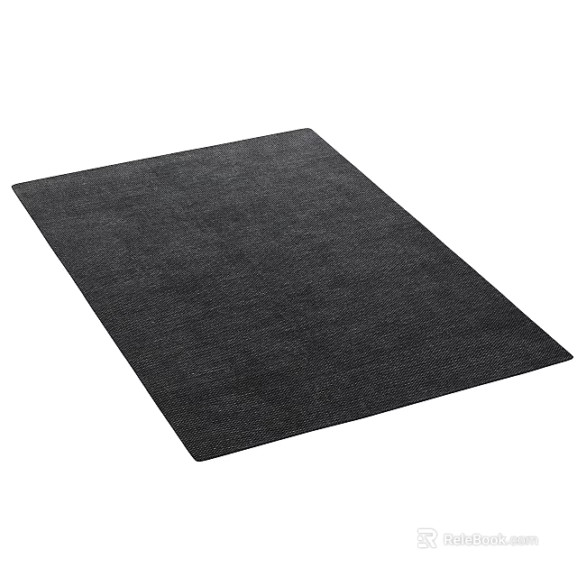 Dark Gray Square Carpet Woven Textured Surface for Living Room Bedroom 3d model 