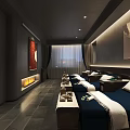 Serene SPA Sauna Interior Design With Comfortable Massage Beds Decorative Artwork And Soft Lighting