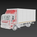 IVECO Red And White Box Truck With Cab And Cargo Body Exterior Design