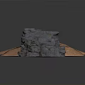 Light Brown Flat Wood Stone Pieces And Dark Stacked Stone Structure
