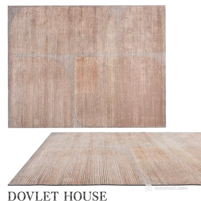 Square Rug With Natural Tone Geometric Pattern And Woven Texture For Home Decor 3d model 