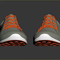 Gray Casual Sneakers With Red Laces Red Lining And White Sole For Comfortable Wear