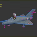 Light Blue Cosmic Model Aircraft With Open Canopy And Red White Blue Insignia
