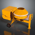 Yellow Industrial Concrete Mixer with Steel Frame and Portable Wheels