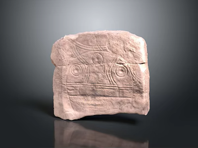Wooden Stone Hand Carved Artwork With Intricate Patterns And Natural Texture 3d model