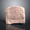 Wooden Stone Hand Carved Artwork With Intricate Patterns And Natural Texture