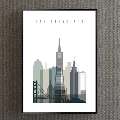 Modern Architectural Painting Simple Brown Study Architectural Decorative Painting 3d model