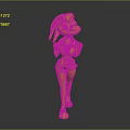 Anthropomorphic Rabbit Character And Bunny Creature With Blue White Athletic Outfit Green Accents Standing Pose