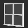 Modern White Frame Casement Window With Double Sash And Four Pane Glass Design For Home