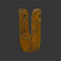 Rusted Orange U Shaped Hardware Tool Bracket With Two Holes And Rustic Finish
