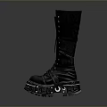 Fashionable Black Long Boots With Lace Up Design And Platform Sole Details