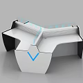 Sleek Modern Office Desk In L Shape With White Black Finish And Clean Lines