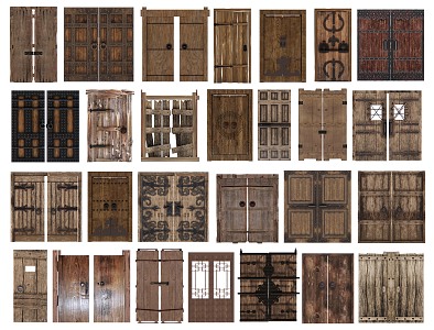 Wooden Door Old Wooden Door Original Wooden Door Old Wooden Door Wooden Door Double Door Wooden Door 3d model