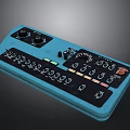 portable synthesizer mixer reverberator tuner mixer mixing equipment 3d model