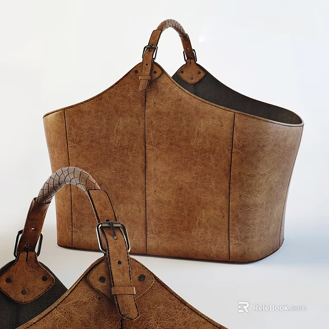 Classic Leather Bag With Structured Shape And Durable Handles For Daily Use 3d model 