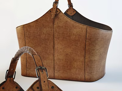 Classic Leather Bag With Structured Shape And Durable Handles For Daily Use 3d model