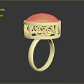 Gold Ring With Round Orange Gemstone And Intricate Filigree Design For Daily Wear