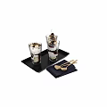 Layered Creamy Dessert with Berry Sauce Chopped Nuts Topped with Crunchy Bits in Glass Cups