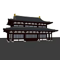 Chinese-style ancient building with heavy eaves The Tang Dynasty architecture imitates the Tang Dynasty Hall The Great Hall 3d model