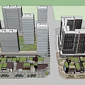 Modern Commercial Street With High Rise Buildings Retail Facilities And Pedestrian Entrance