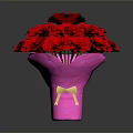 Bright Red Carnations Bouquet in Pink Wrapping with Yellow Ribbon Bow